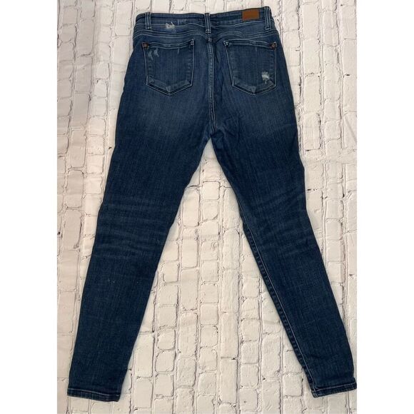 Judy Blue Women's 29 Distressed Skinny Jeans Dark Wash Stretchy Denim Classic - Picture 4 of 5